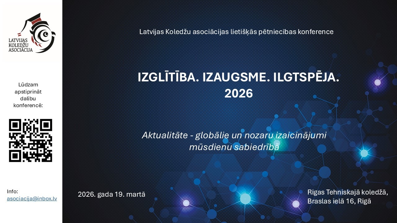 Latvijas Koledžu asociācijas lietišķās pētniecības konference 2026