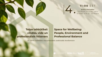 Konferences “Telpa labbūtībai / Space for Wellbeing” afiša: 2026. gada 4. decembris, SIVA Koledža, Jūrmala